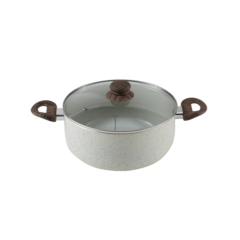 WT-SP013 Cazuela prensada con pintura antiadherente cerámica de aspecto moderno