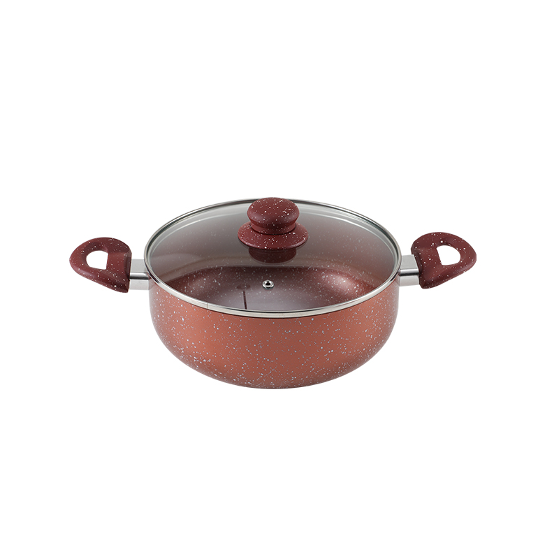 WT-SP007 Cazuela prensada con base de inducción y pintura antiadherente de granito